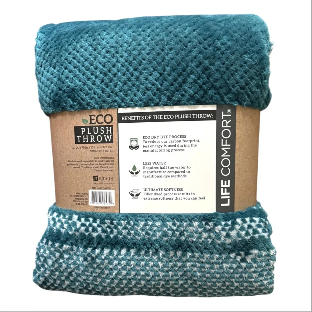 Life Comfort Eco Plush Throw Blanket 60”x70”